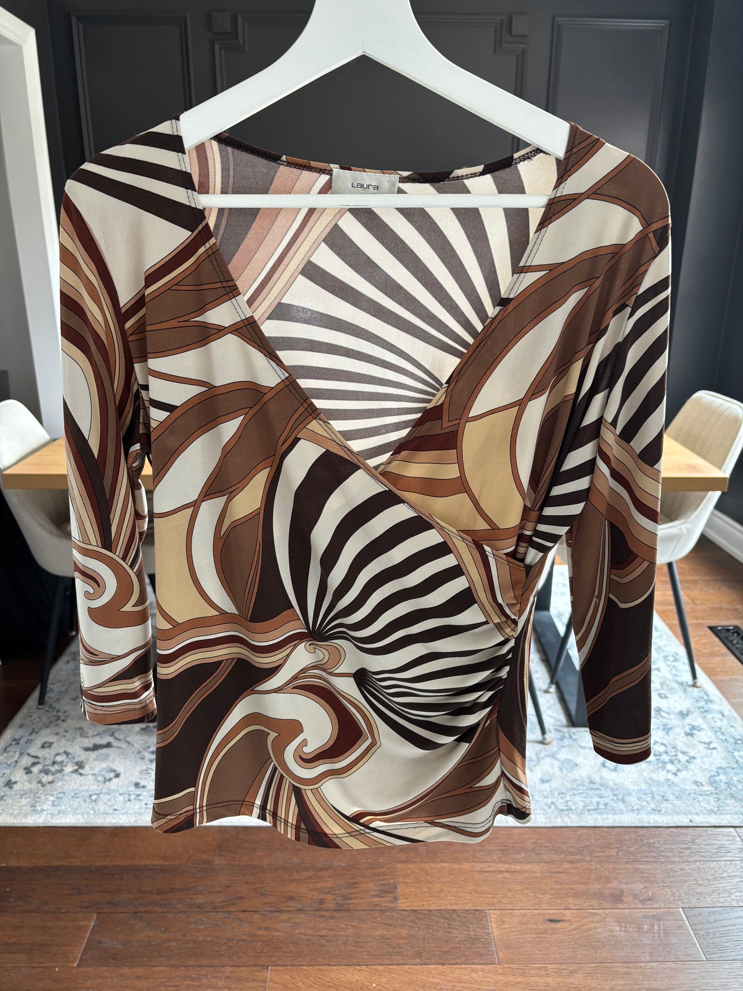 Retro Print Crossover Top SizeM