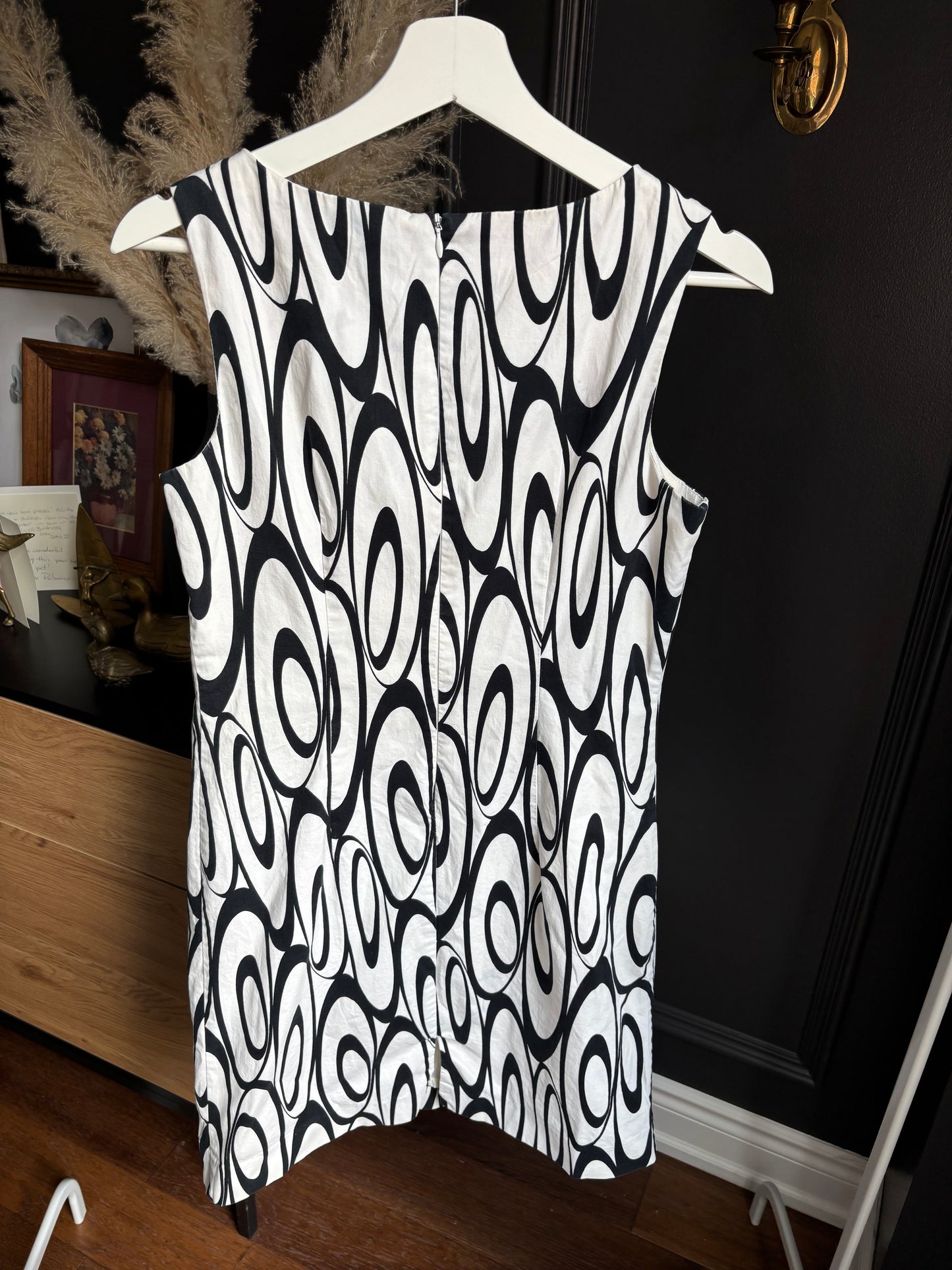 Vintage Abstract Print Shift Dress Size 6