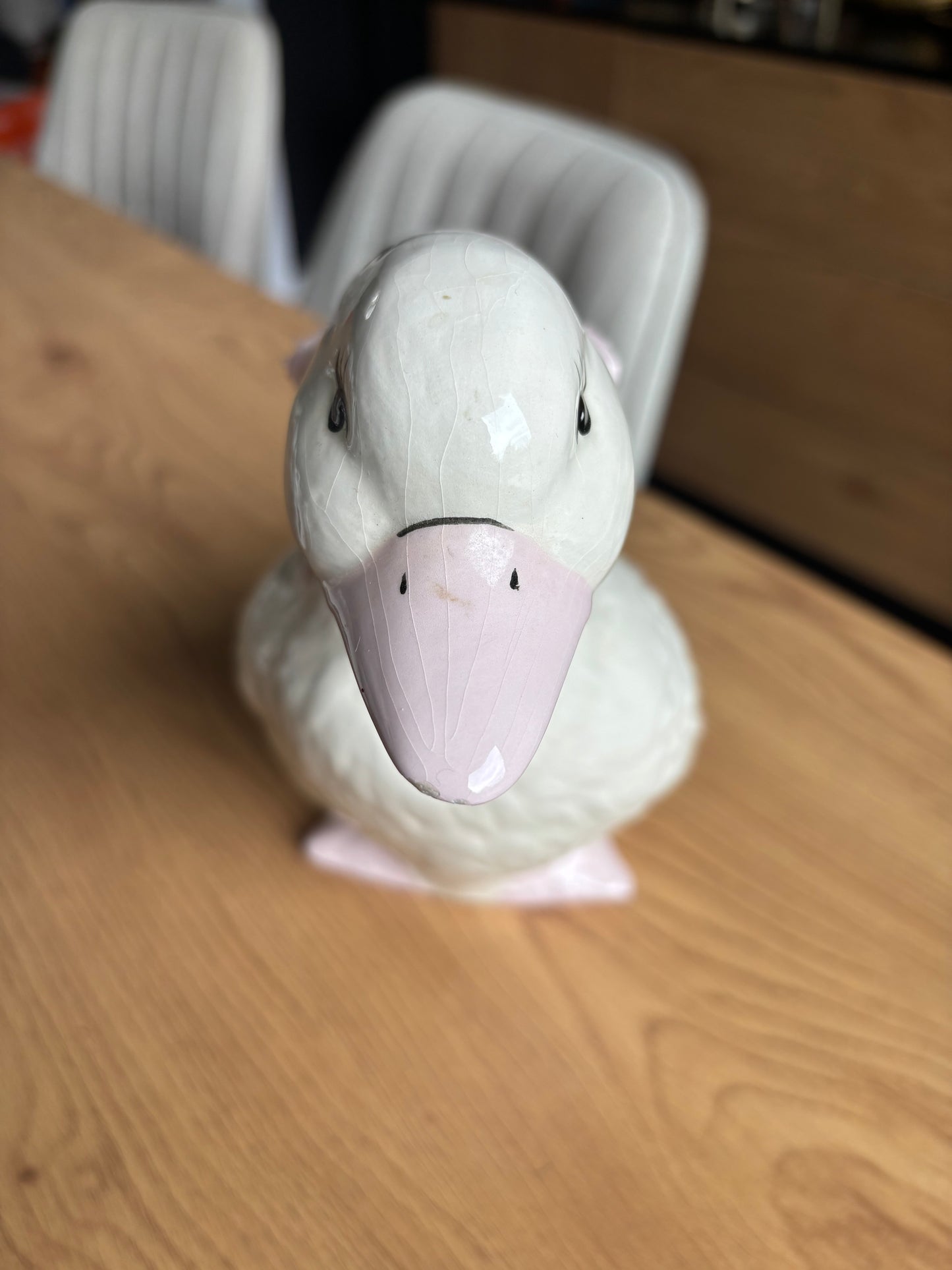 Ceramic Goose With Pink Details