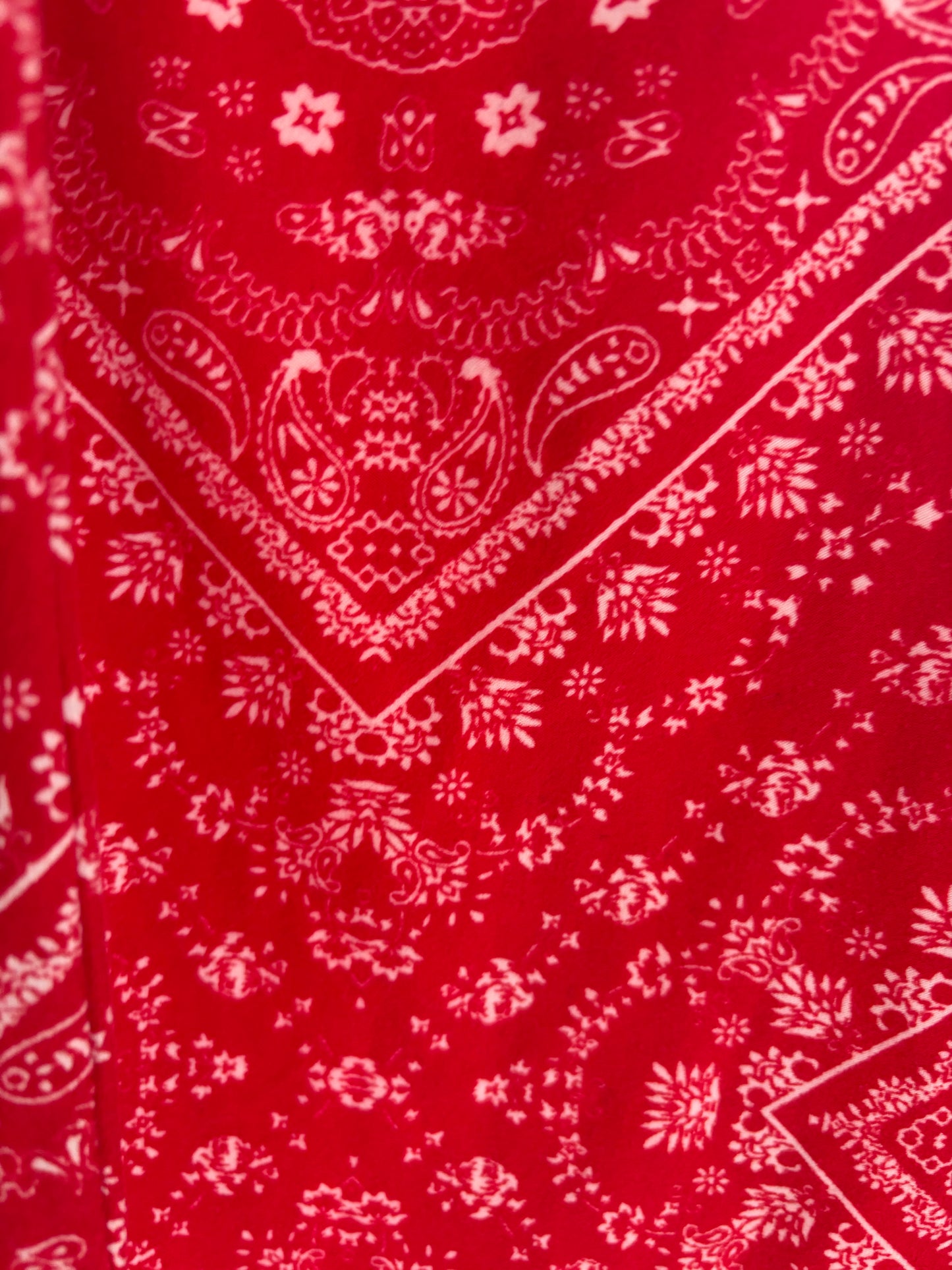Red Strapless Handkerchief Print Top Size S