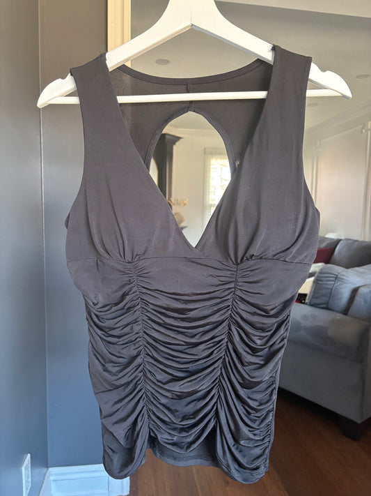 Black Keyhole Rouched Top Size L