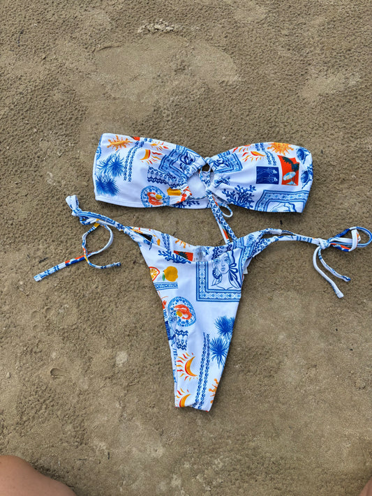 Costal Print 2 Piece Bikini Size L