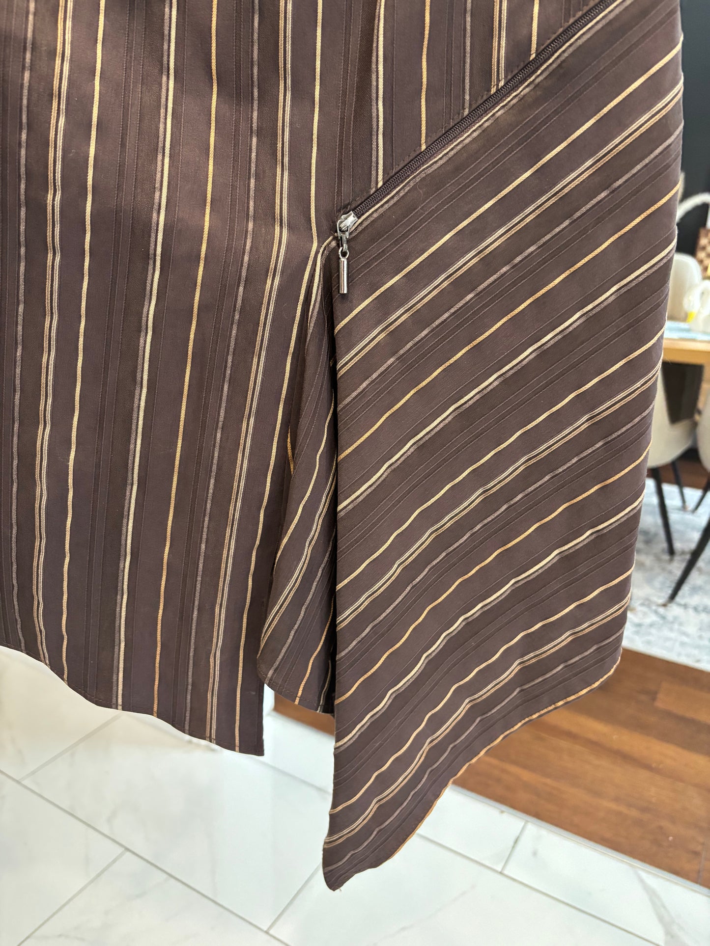 Brown Asymmetrical Zipper Skirt Size 10
