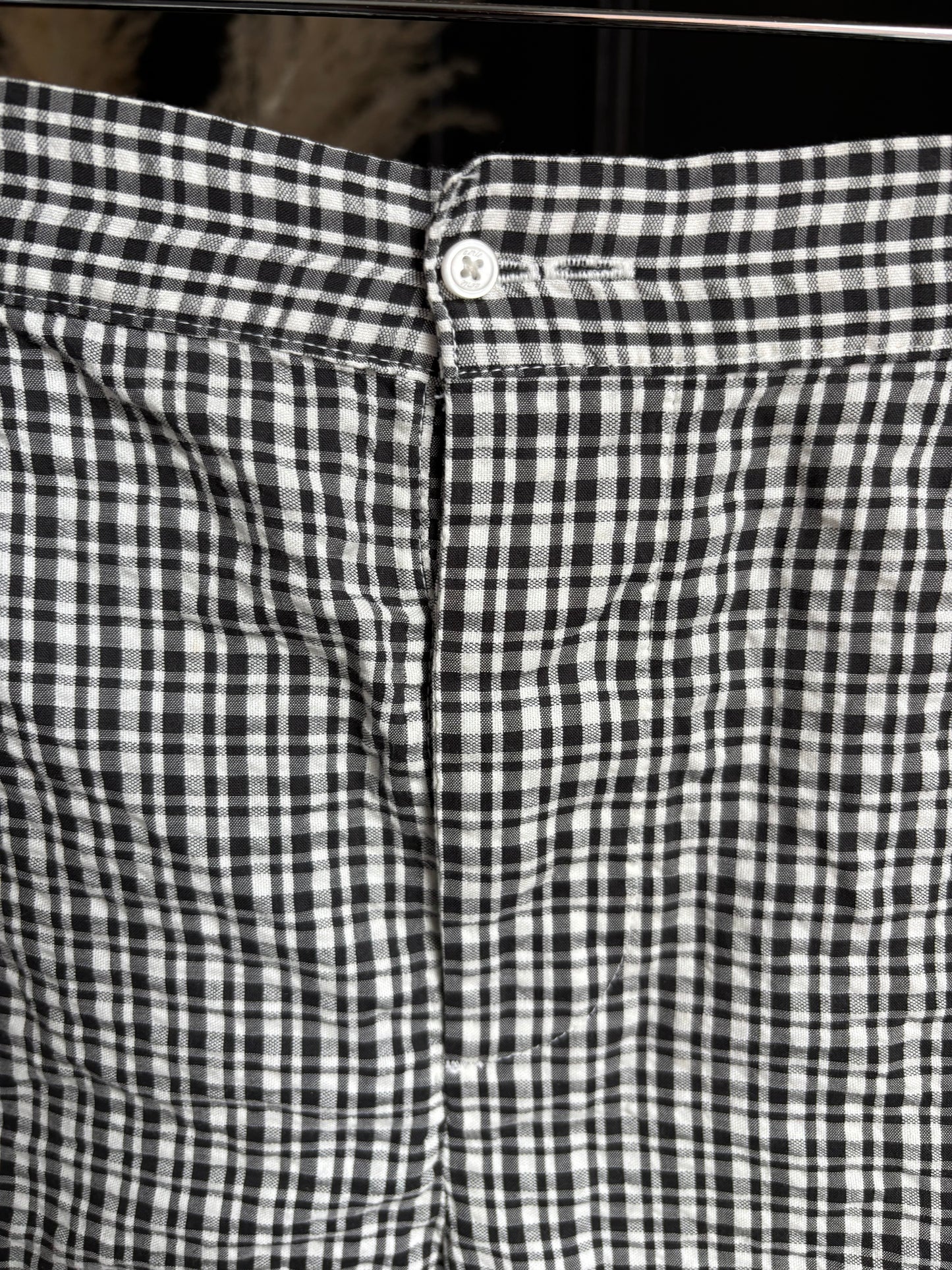Black & White Plaid Pull-On Shorts Size M