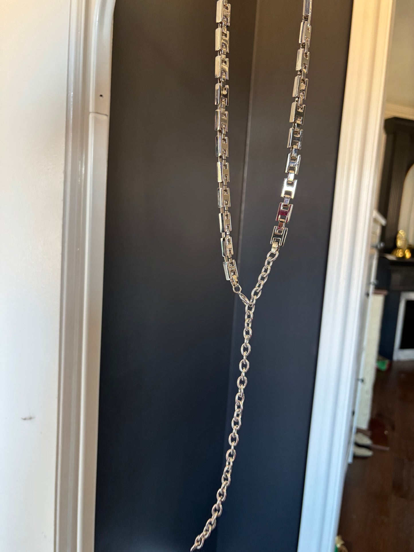 "H" Link Metal Chain Belt