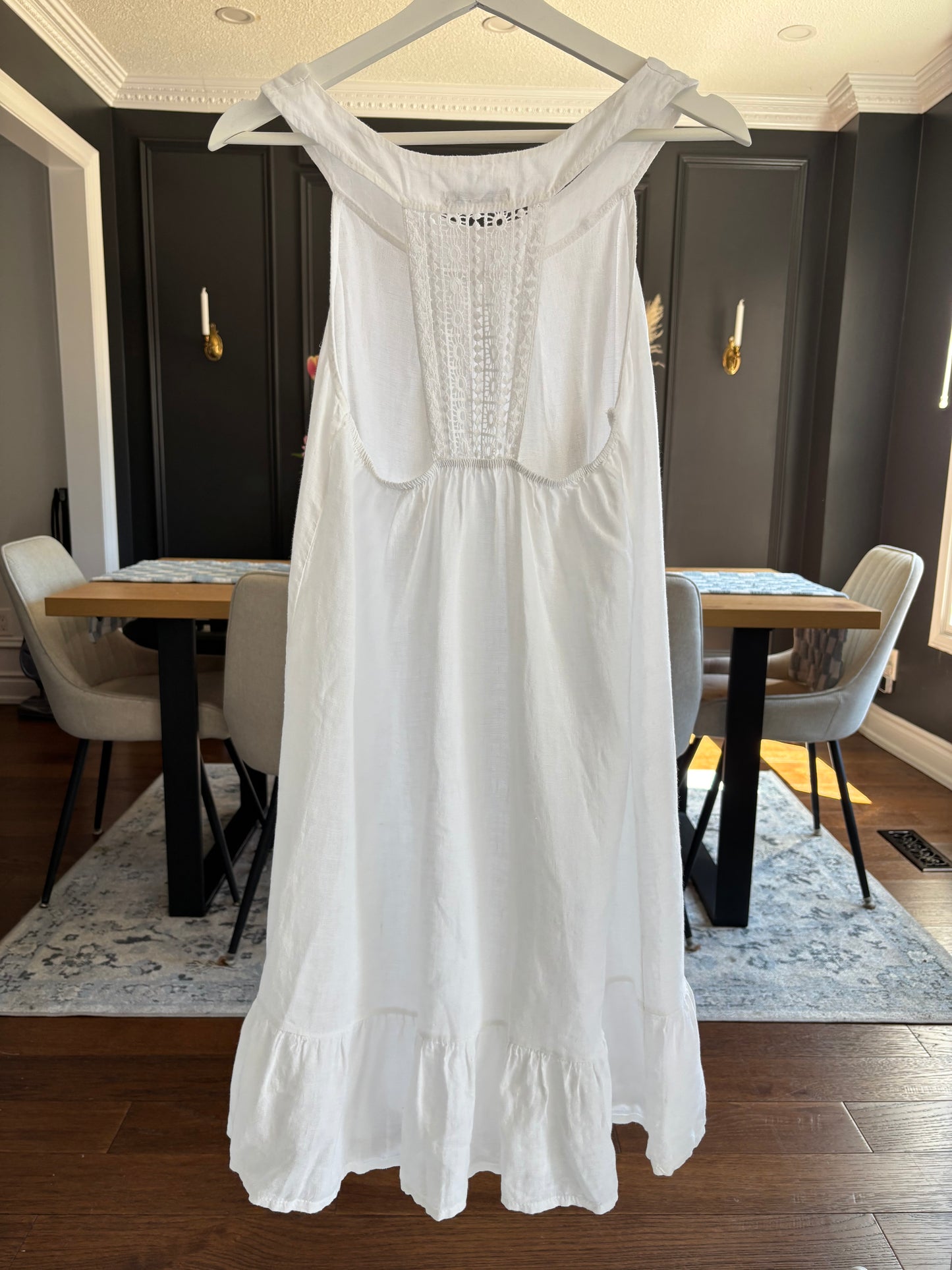 Made In Italy 100% Linen White Dress Size S