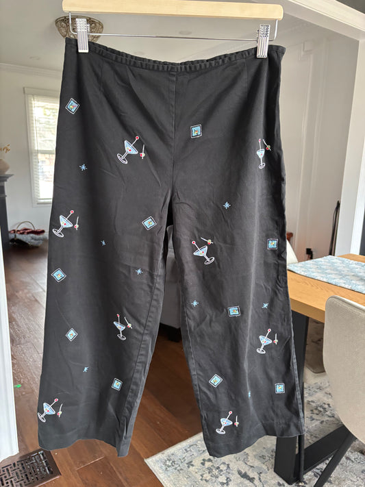 Martini Embroidered Capris Size 7