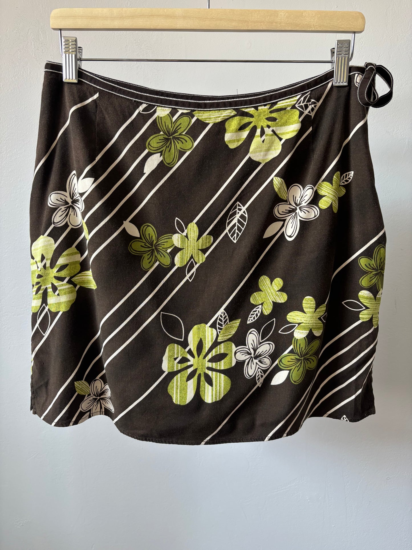 Brown & Green Flower Mini Skort
