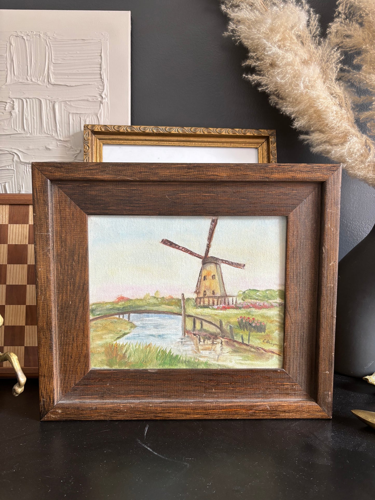 Windmill Framed Painting 8X10