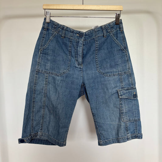 00s Midrise Denim Cargo Capris Size 8