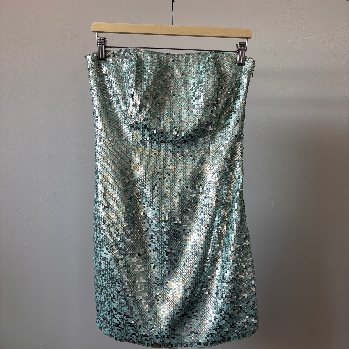Fitted Turquoise Sequin Dress