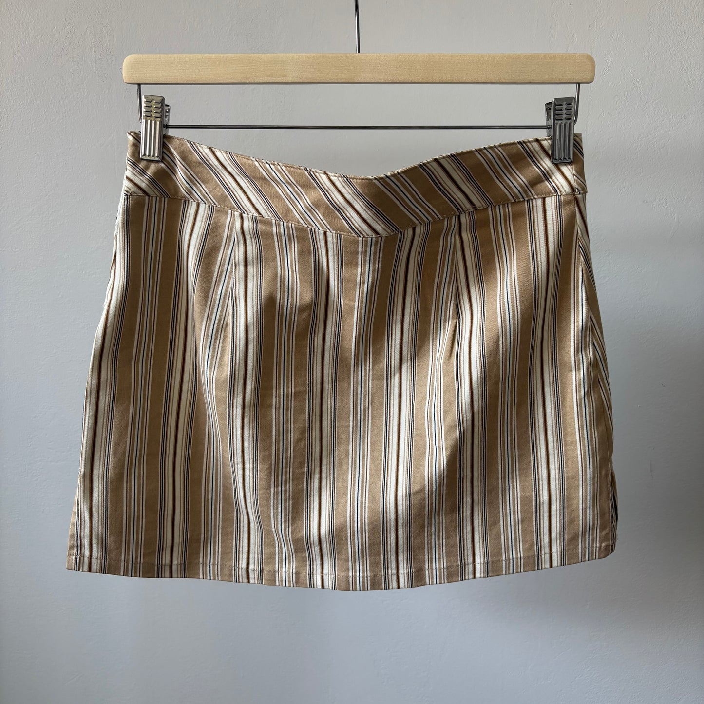 Brown Striped Mini Skirt