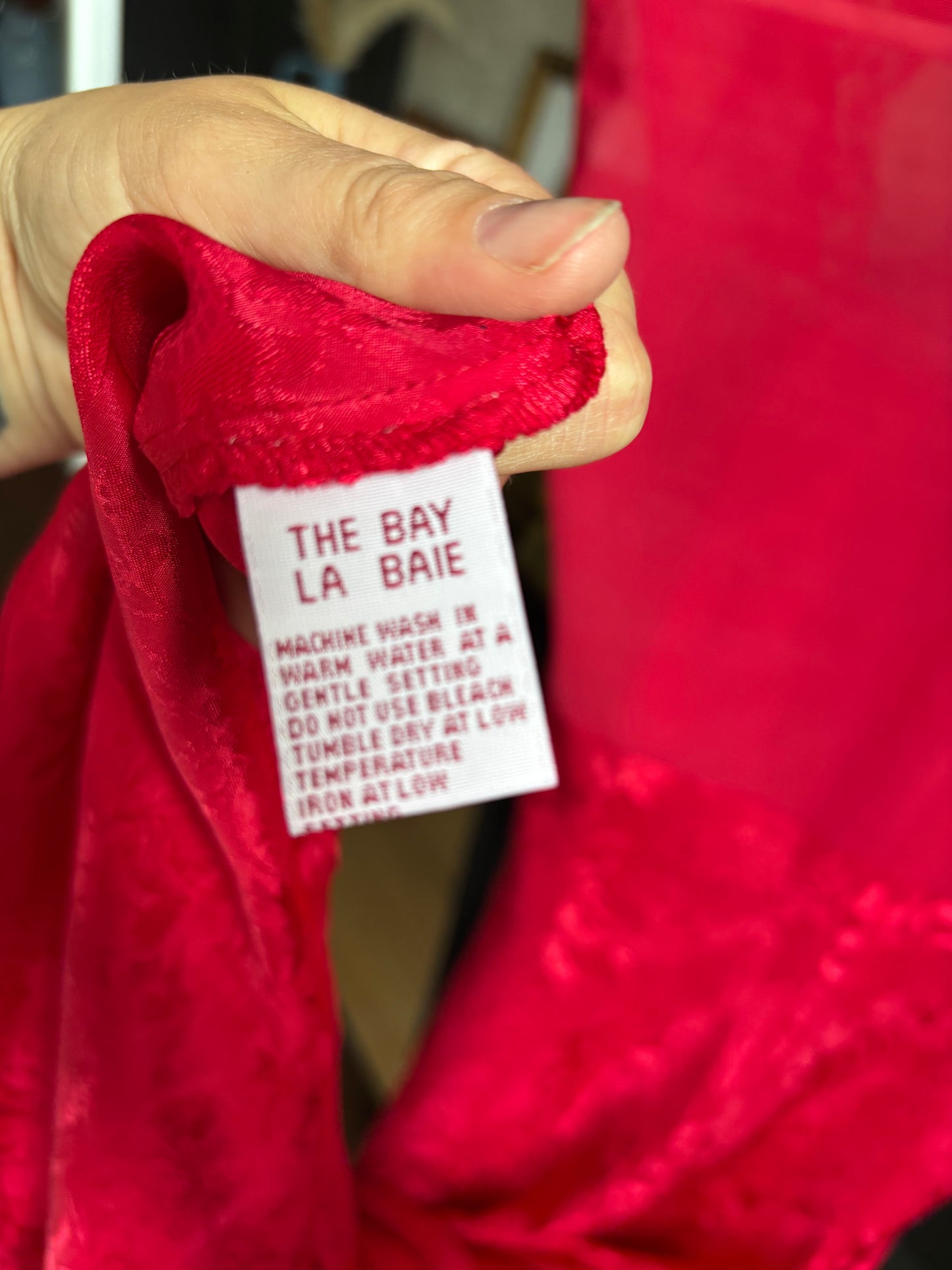 Vintage Long Red Lingerie Dress Size M