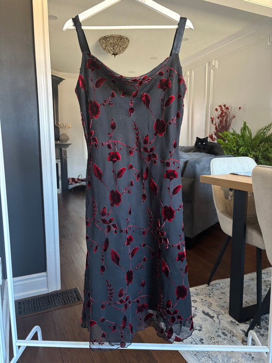 Vintage 90's Cowl Neck Floral Dress Size 14