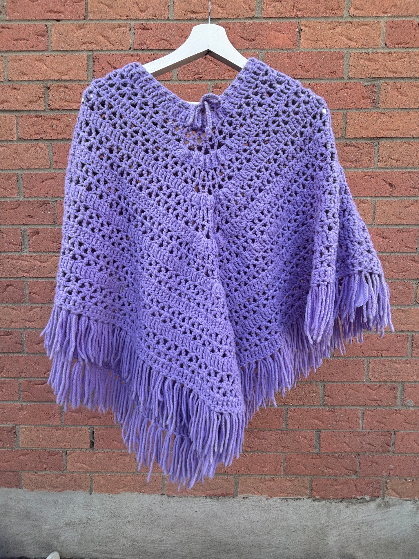 Handmade Purple Knit Cape Size OS