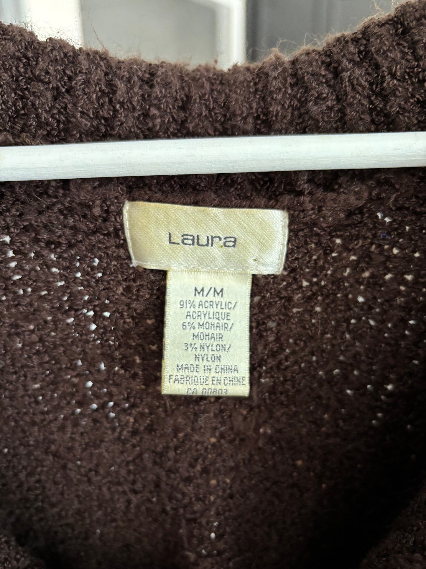 Chocolate Knit Scalloped Cardi Size M