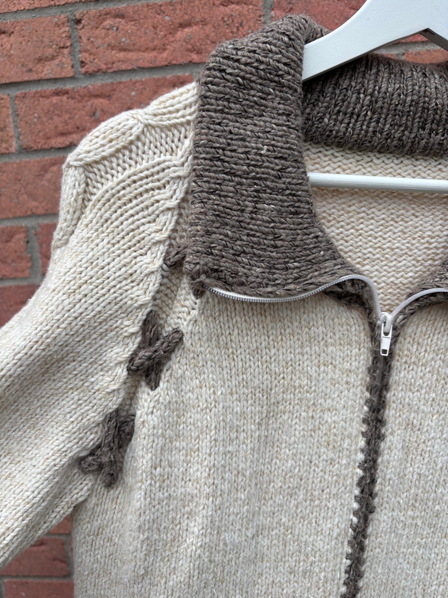 Thick Knit Full Zip Cardigan Fits Size M