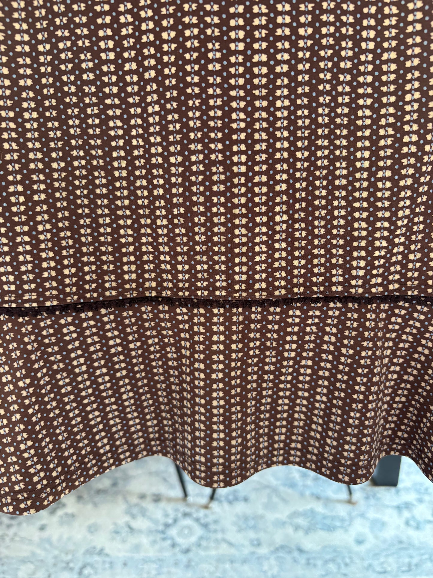 Brown Flared Hem Skirt Size S