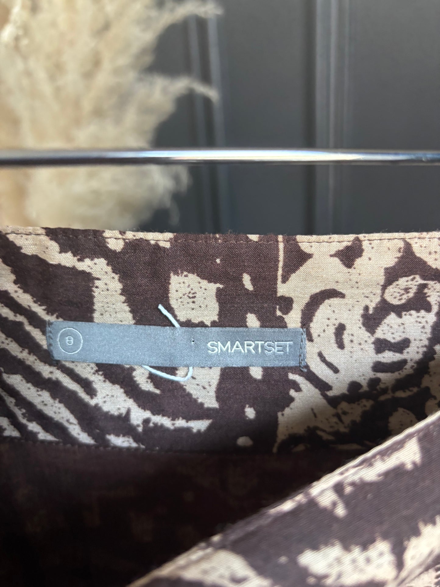 Brown Print Knee Length Skirt Size 8