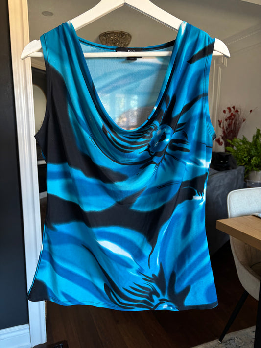 Blue 90's Cowl Neck Tank Size L