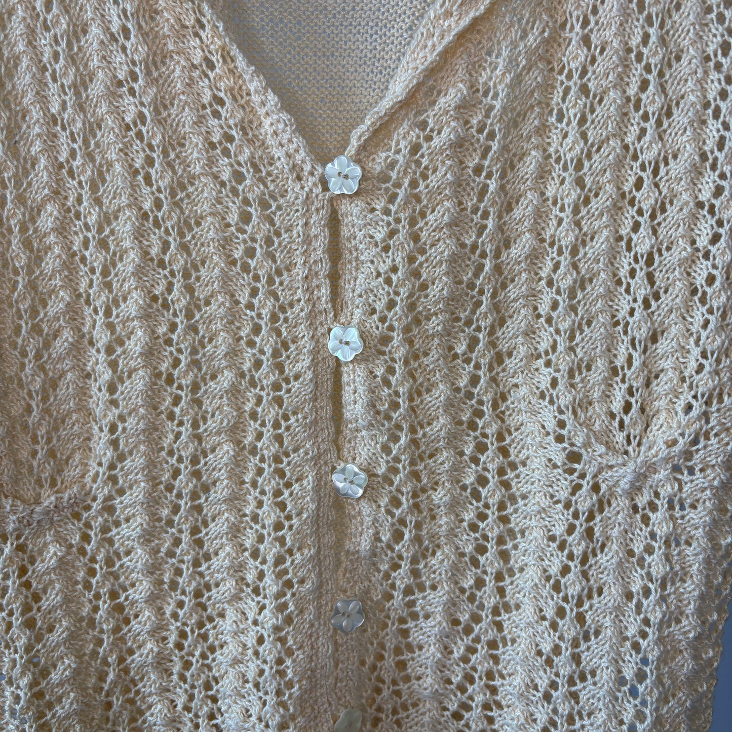 Butter Yellow Vintage Crop Knit Cardigan