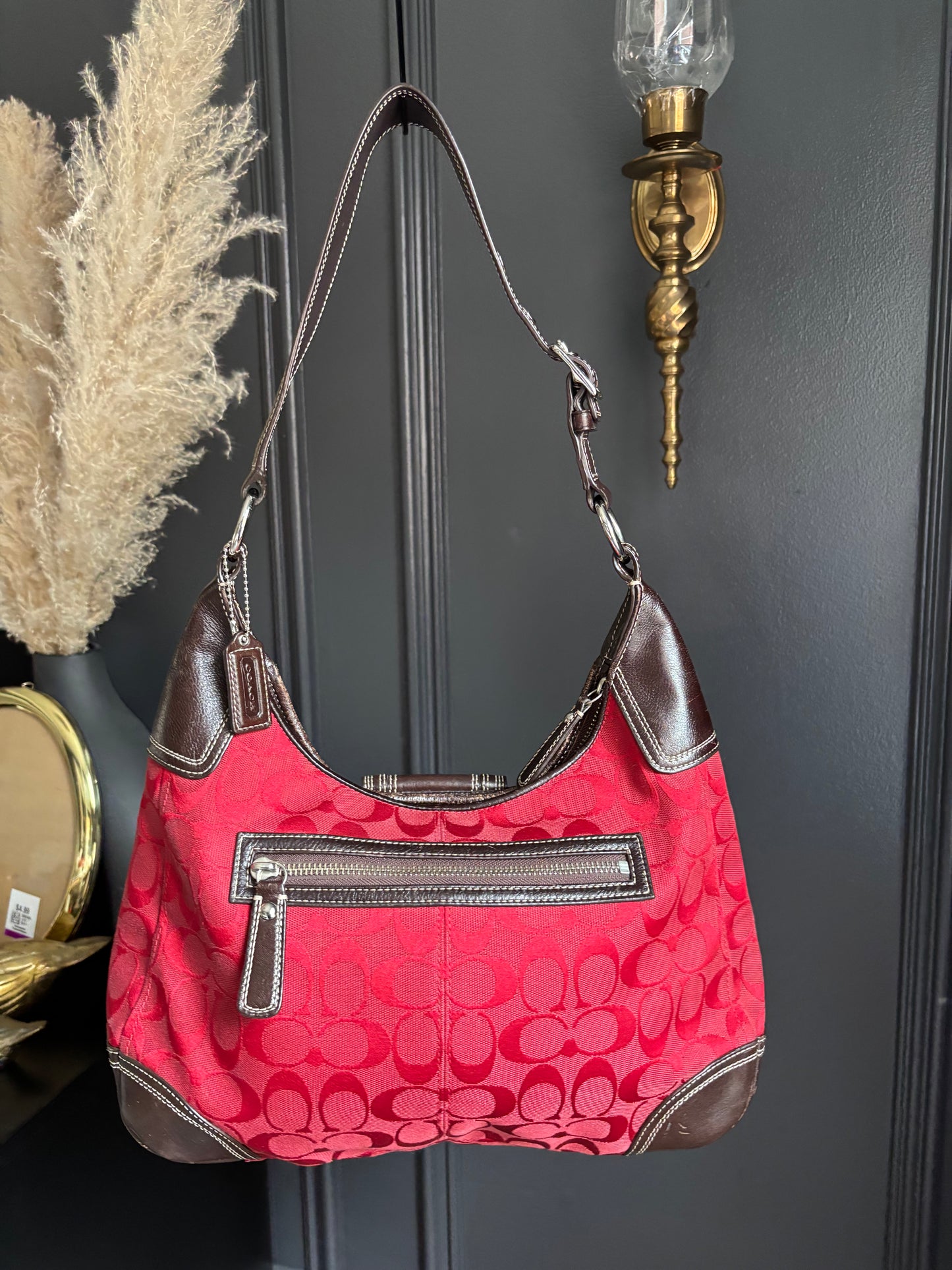 Coach Hampton Signature Hobo Shoulder Bag