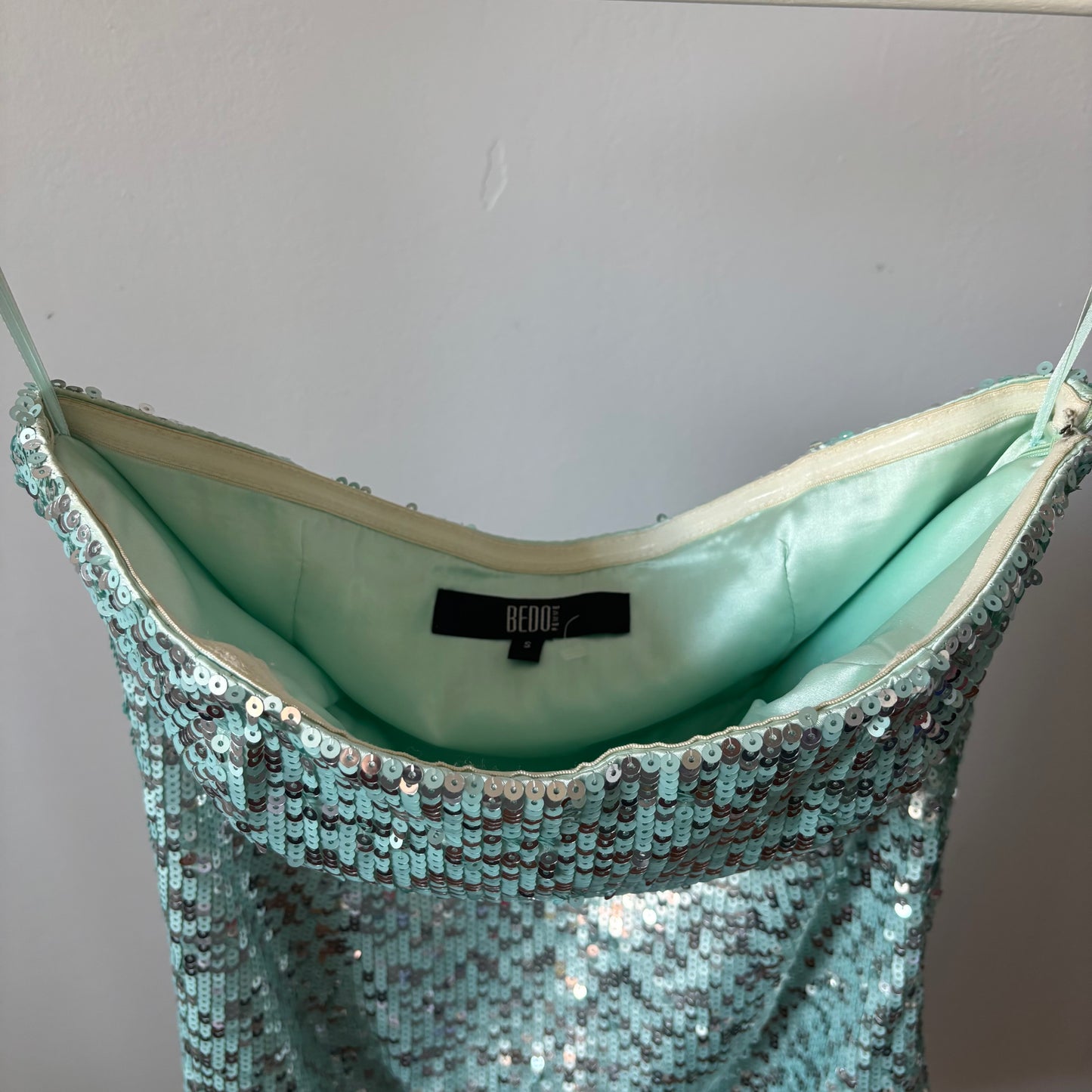 Fitted Turquoise Sequin Dress