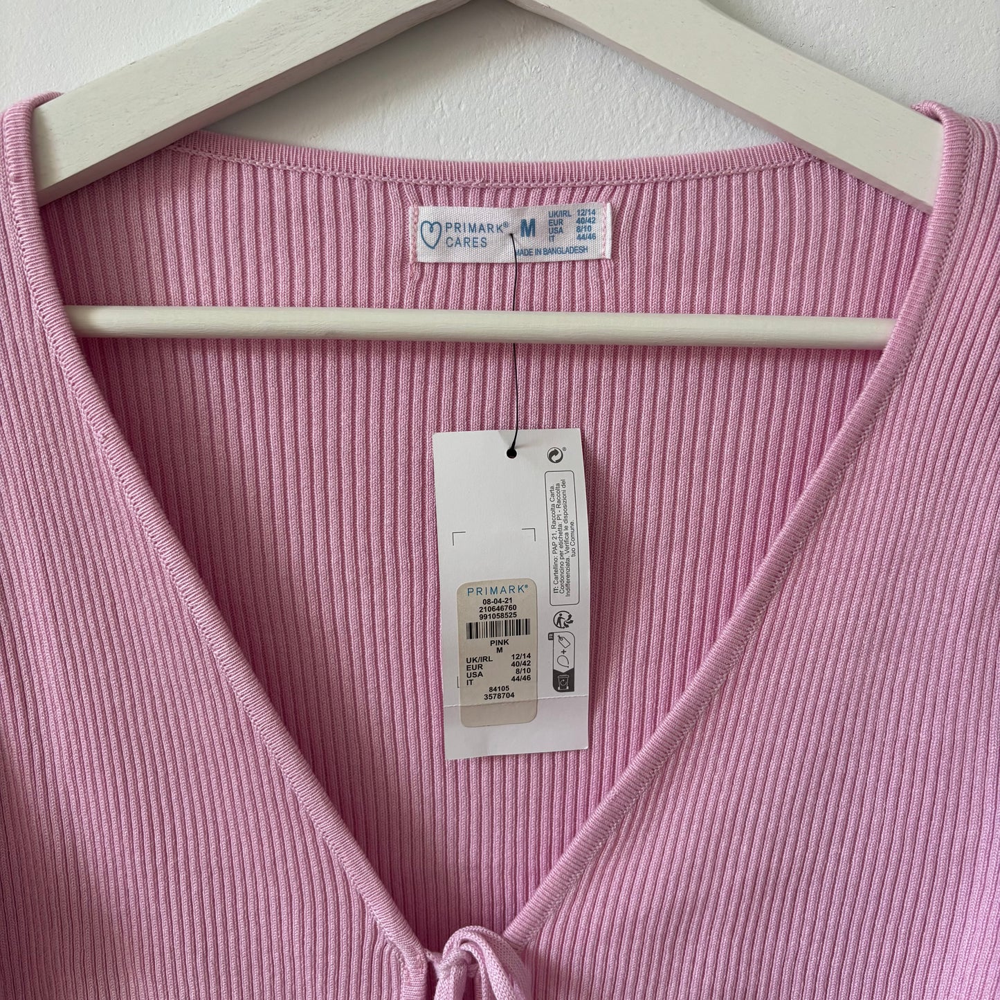 Ribbed Pink Cropped Cardigan