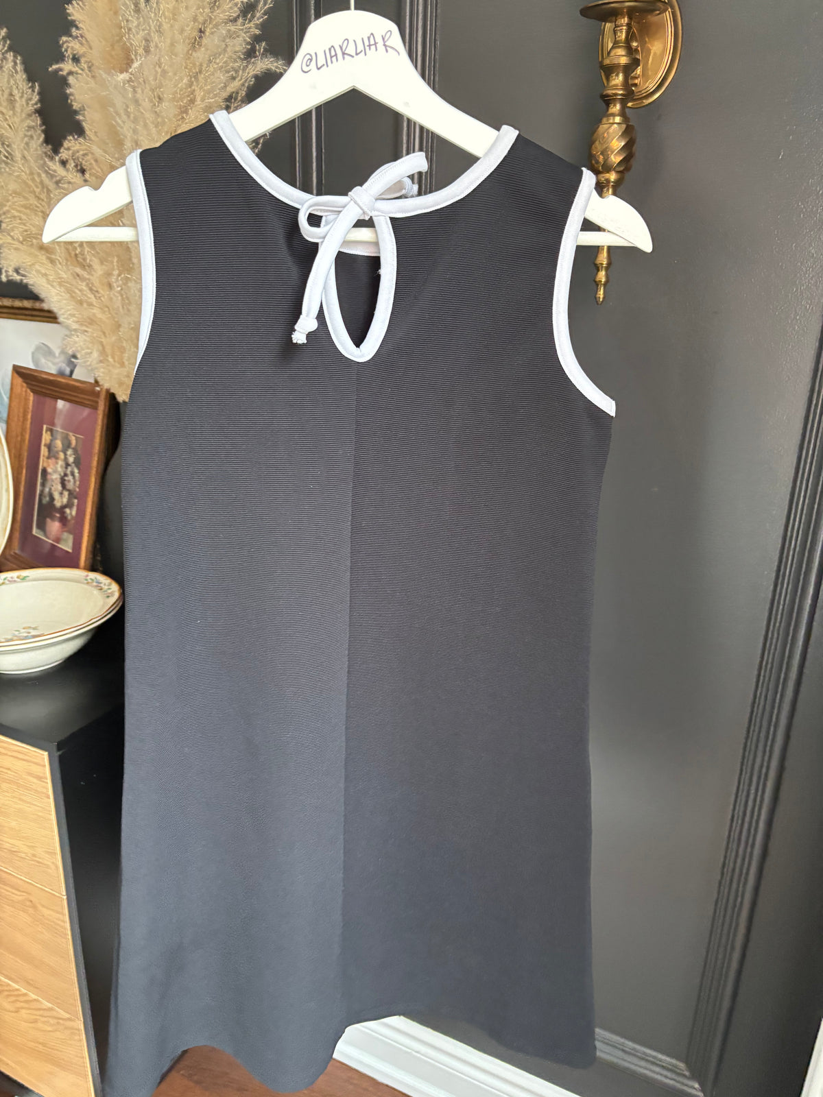 Black Ribbed Jessie Mini Dress Size L*