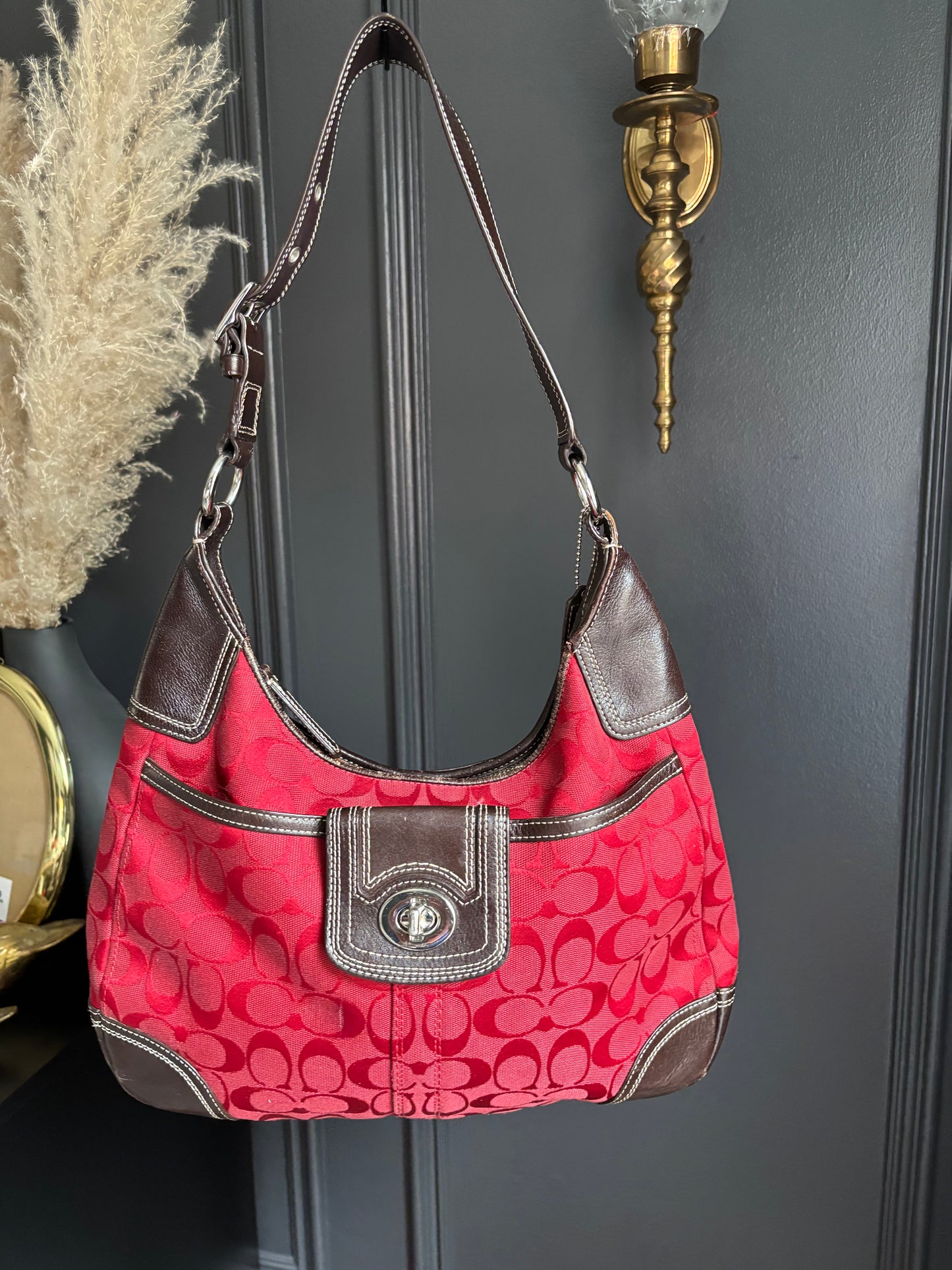 Coach Hampton Signature Hobo Shoulder Bag