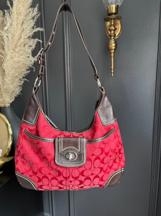 Coach Hampton Signature Hobo Shoulder Bag