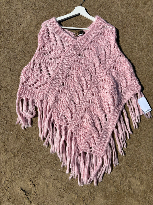 Vintage Pink Knit Cape