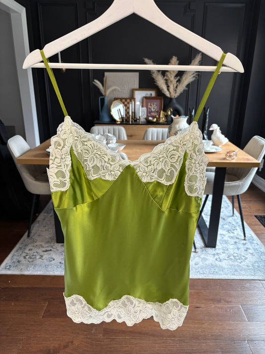Silk Olive Green Cami Size 12