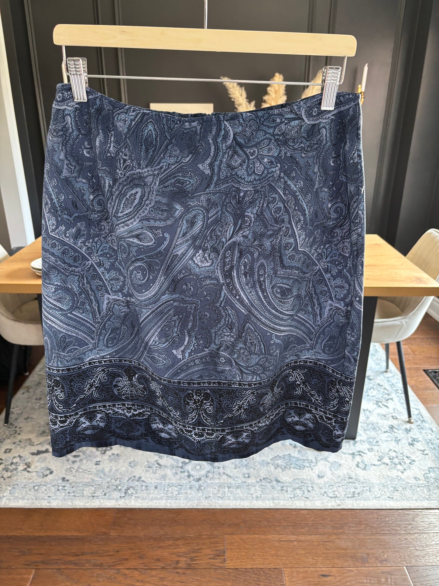 Vintage Paisley Blue Skirt Size 13