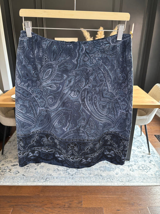 Vintage Paisley Blue Skirt Size 13