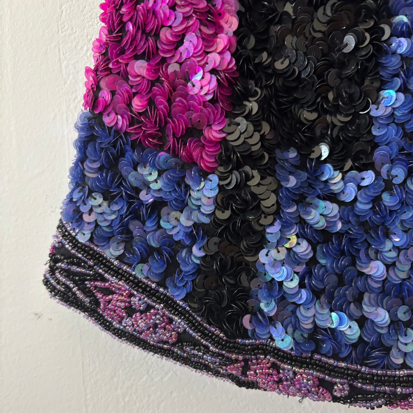 Sequin Beaded Cropped Halter Top