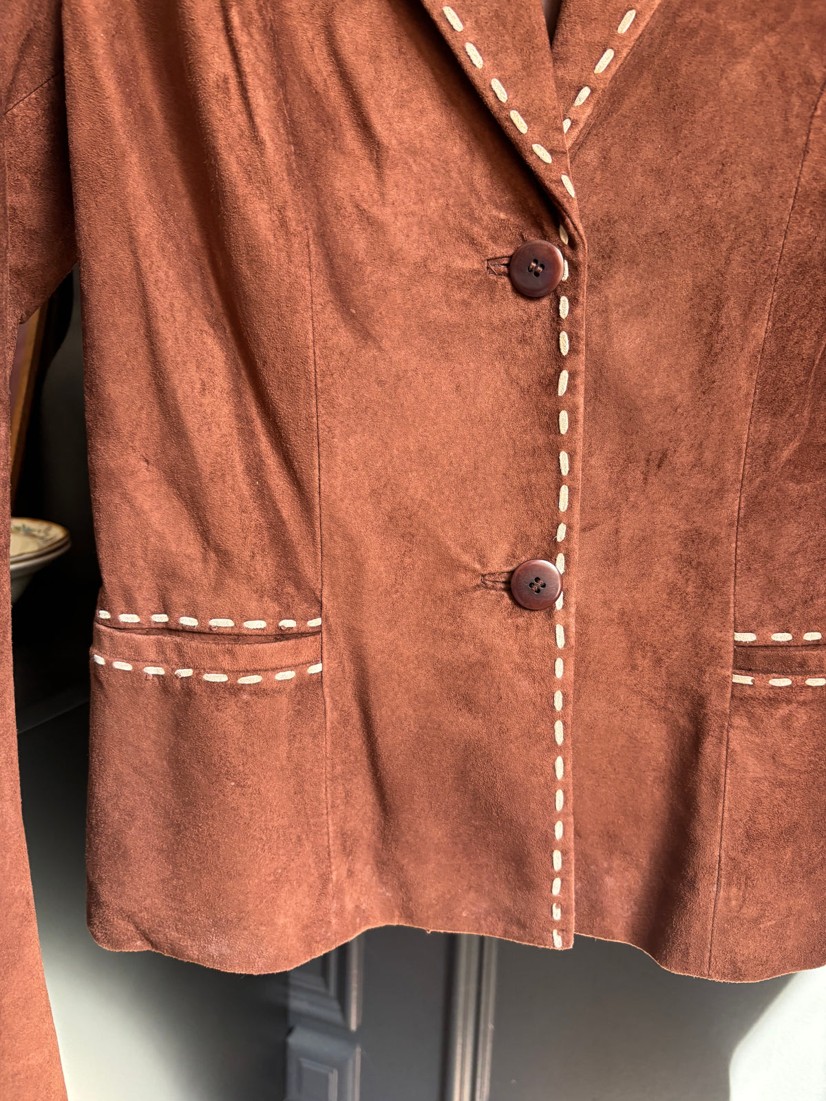 Vintage Danier Brown Sued Blazer Style Jacket Size S