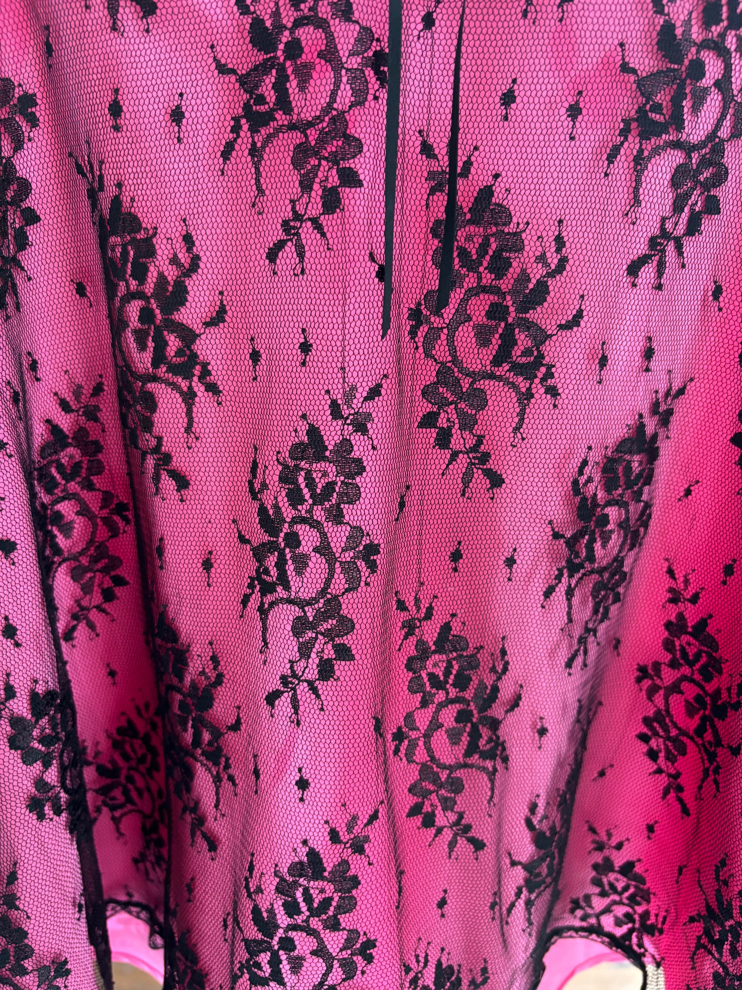 Hot Prink & Black Lace Babydoll Size L