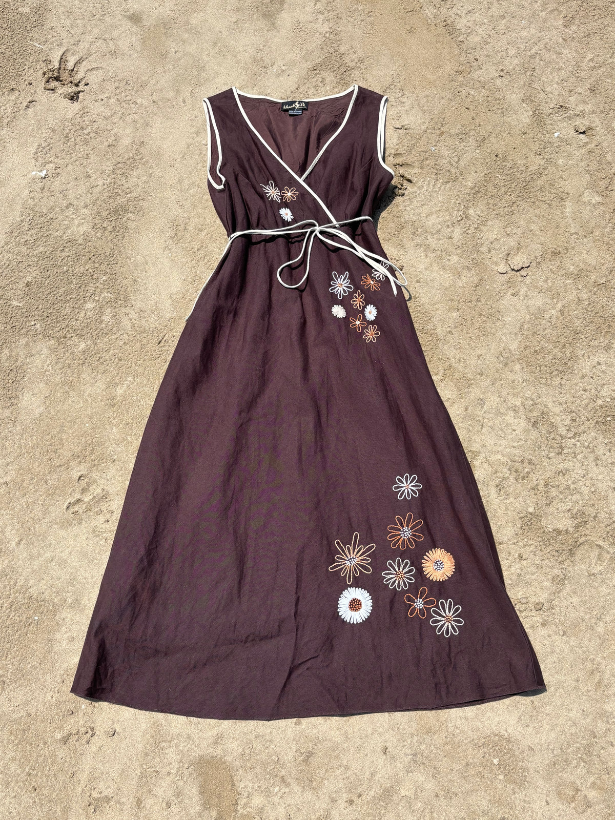 Vintage Brown Midi Length Dress Size L*
