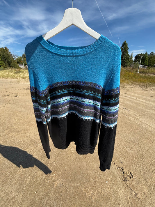 Blue Vintage Classic Wool Sweater