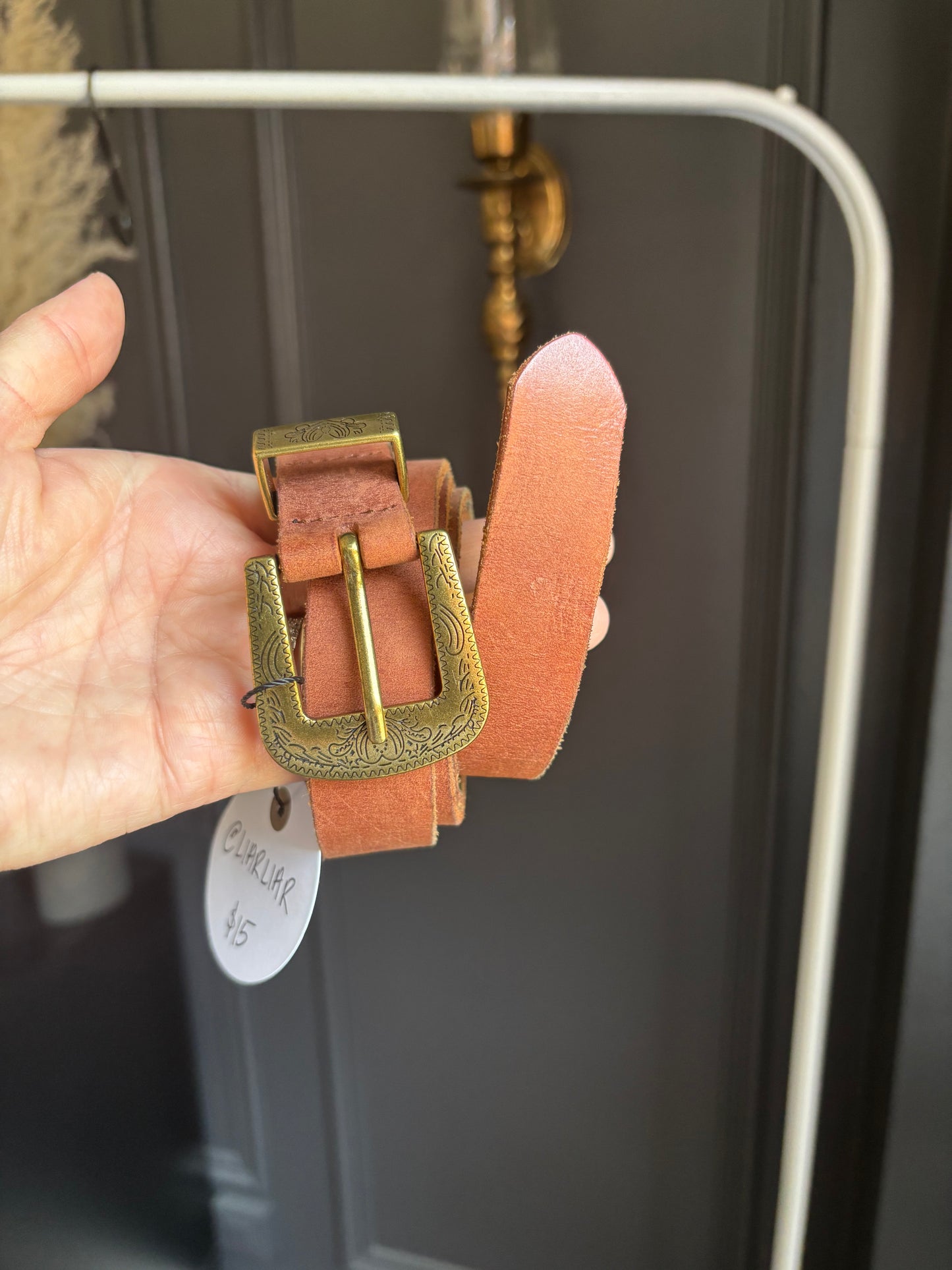 Brown Leather Belt Size S