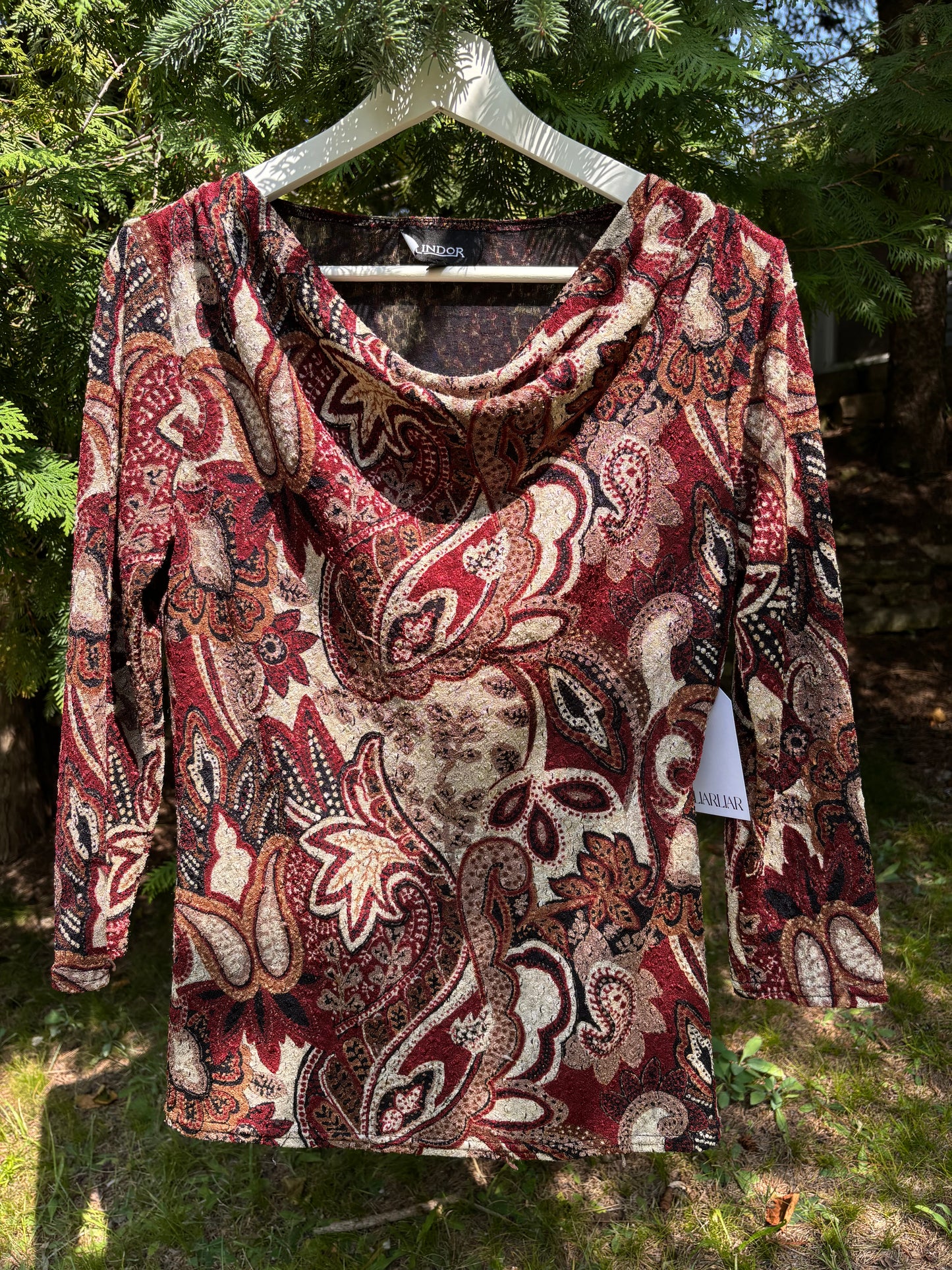 90s Paisley Cowl Neck Size Small