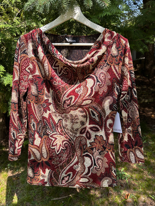 90s Paisley Cowl Neck Size Small