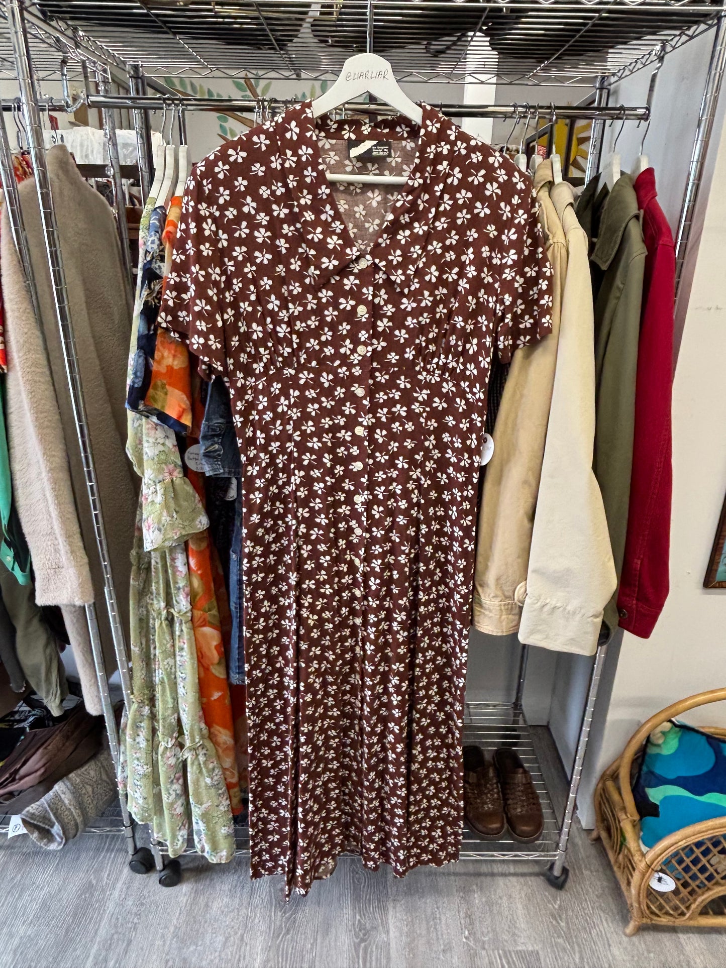 Vintage Shamrock Button Down Dress Size 10