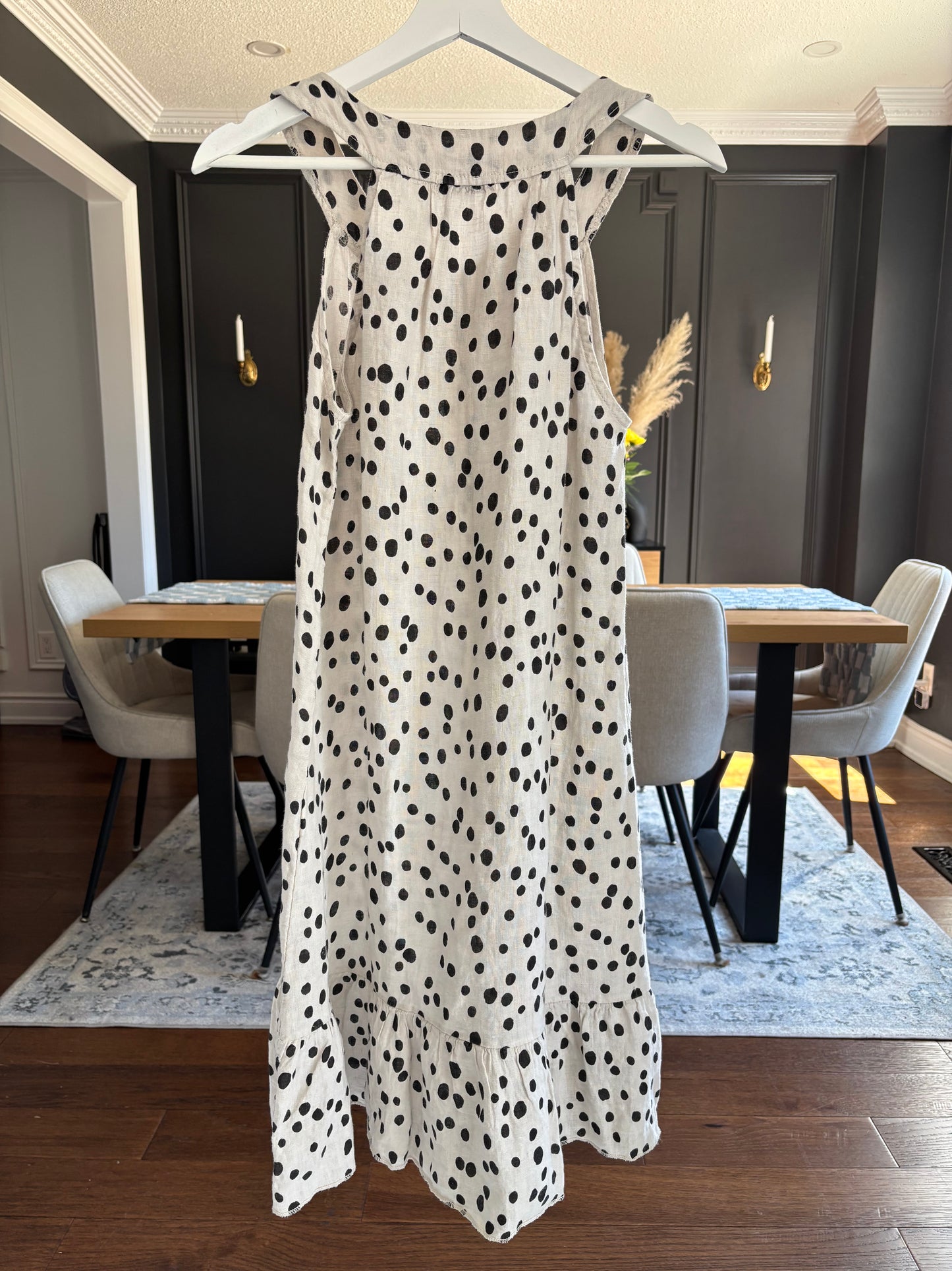 Made In Italy 100% Linen Polka Dot Dress Size XS