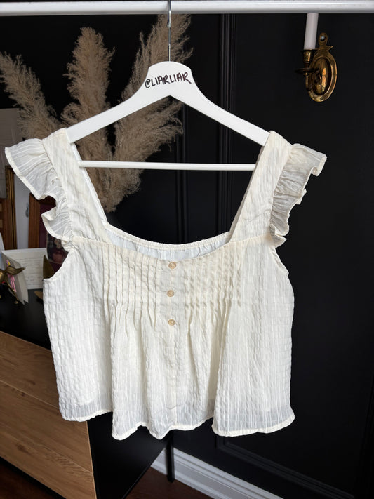 Off White Flowy Crop Top Size L
