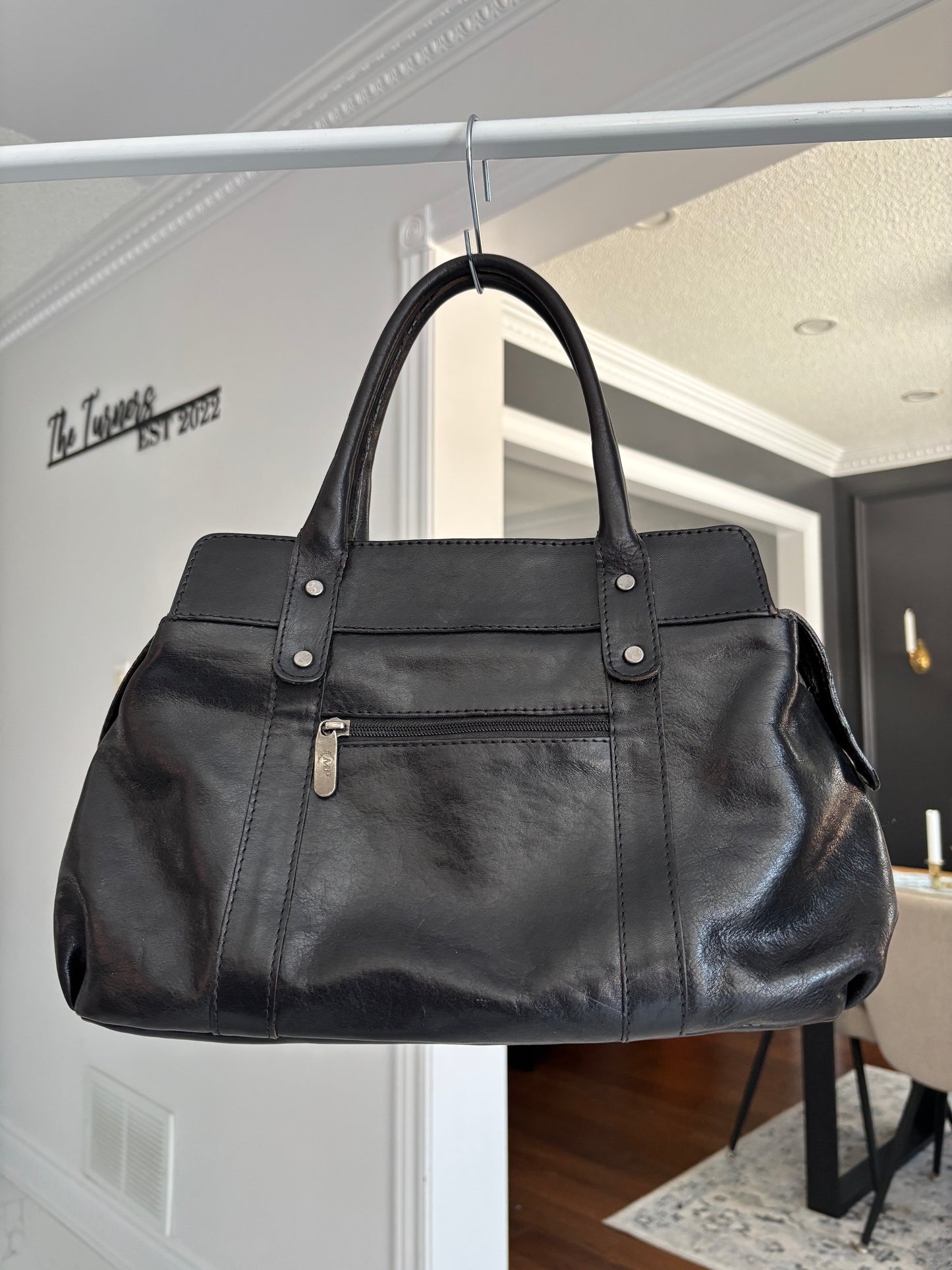 Black Italian Leather Handbag