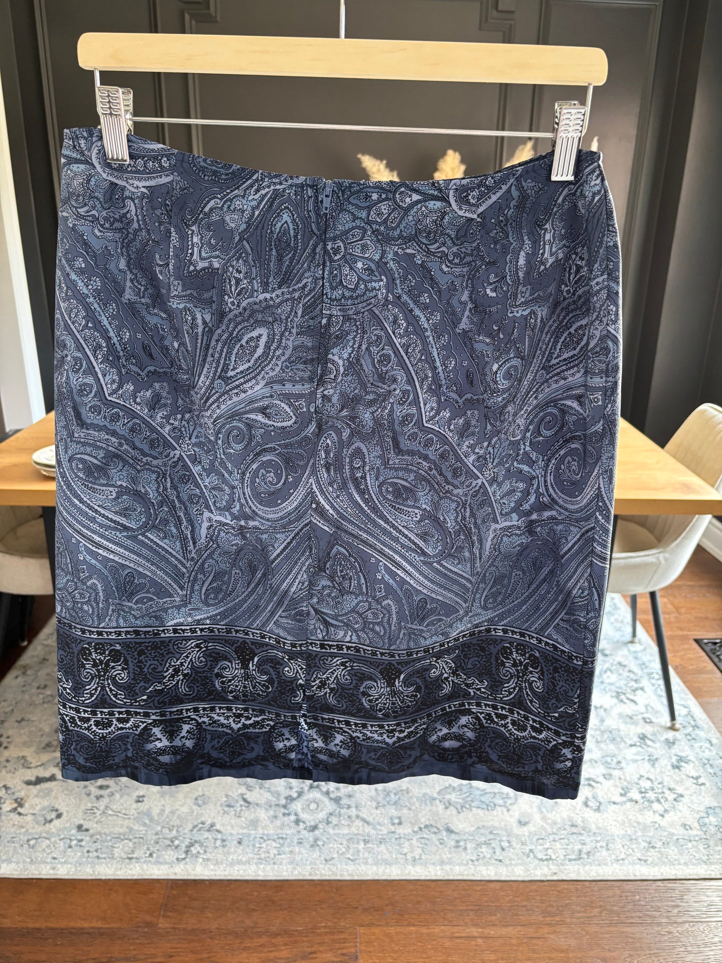 Vintage Paisley Blue Skirt Size 13