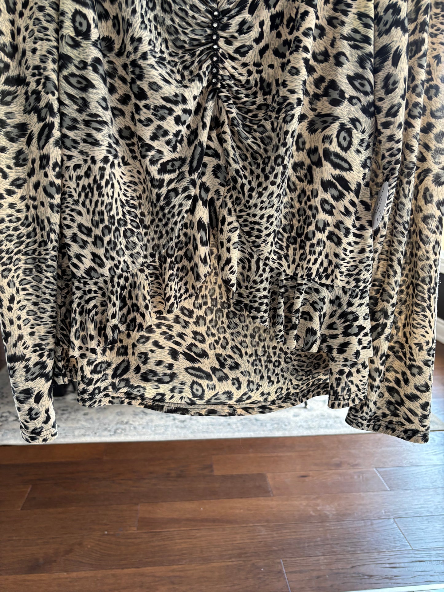 Vintage Leopard Print Blouse Size L