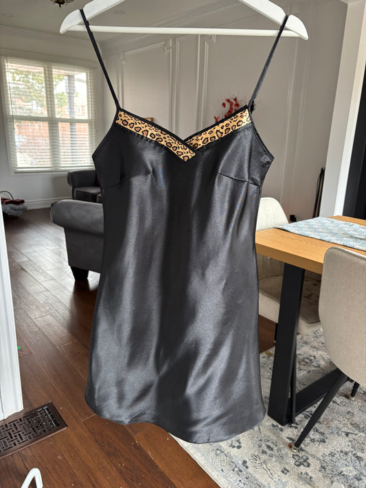 Vintage Leopard Trim Slip Size S